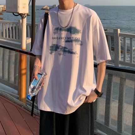 Áo Thun Tay Ngắn Dáng Rộng In Hình Đám Mây Thời Trang Mùa Hè 3 Màu Size M-5XL