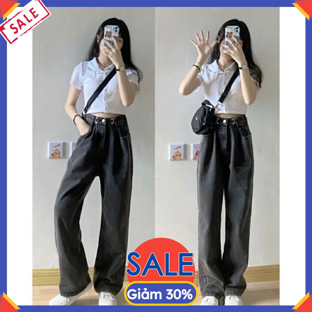 Quần jean nữ nam ống rộng JX1 denim_genz, quần bò nữ ống xuông lưng cao dáng suông ulzzang phong cách Hàn Quốc | BigBuy360 - bigbuy360.vn