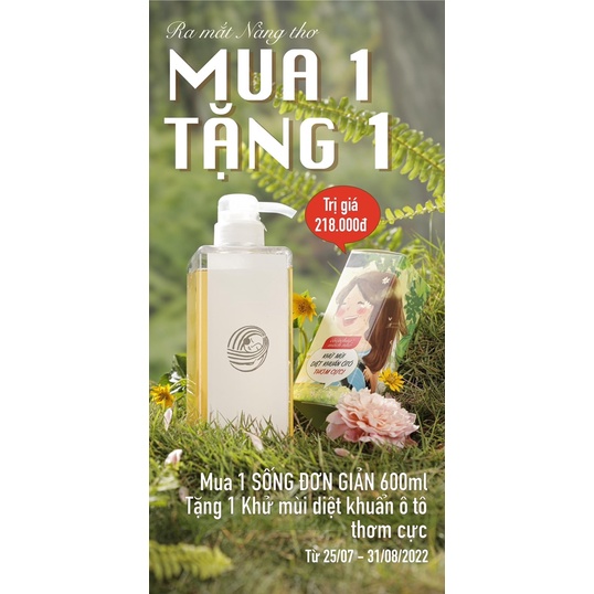 Nước tắm gội 4 trong 1 sữa rửa mặt dầu gội đầu dạng gel hữu cơ Cô Cà Chua Sống Đơn Giản tiện lợi, hương ngọc lan tây