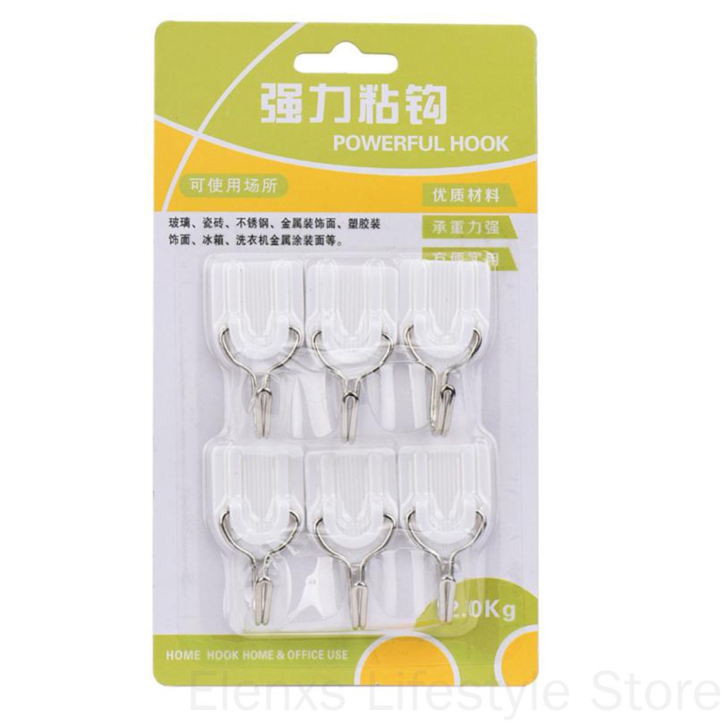Set 6 Móc Dán Tường Treo Đồ Đa Năng Tiện Dụng