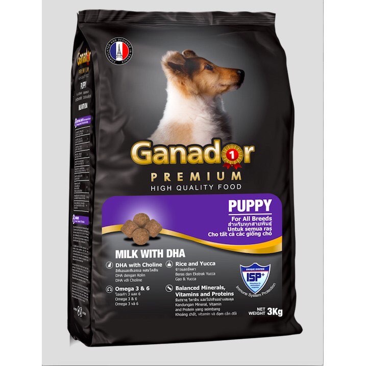 [3kg] Ganador vị Sữa và DHA - Ganador Puppy milk with DHA Túi 3KG - Thức ăn cho chó con