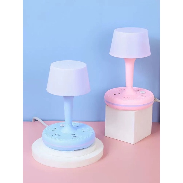 ĐÈN NGỦ ĐỂ BÀN HÌNH CÂY NẤM KIÊM Ổ CẮM ĐIỆN CÓ CỔNG SẠC USB TIỆN LỢI, DÂY DÀI 1M8