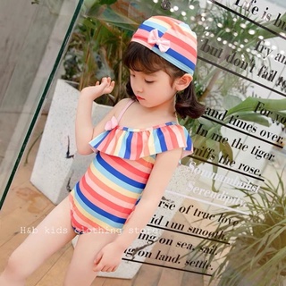 Bộ bơi kẻ cầu vồng bé gái