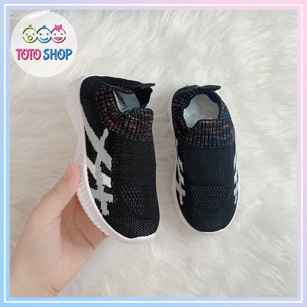 Giày thể thao Giày lười Cổ Bo Chun màu đen Cho Bé Trai Bé Gái