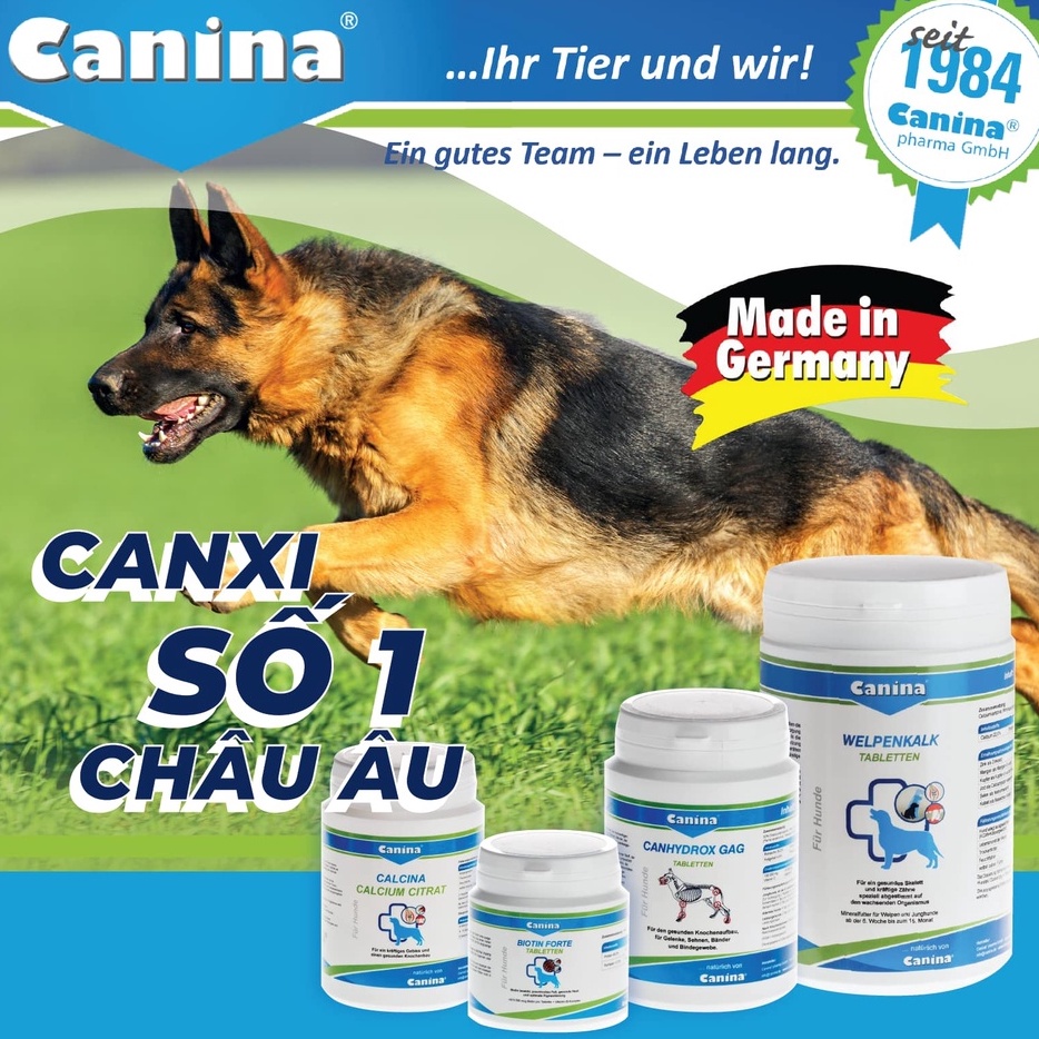 [DINH DƯỠNG CAO] Viên Canxi cho Chó CANINA CANILETTEN 1 viên - CANXI CHO CHÓ