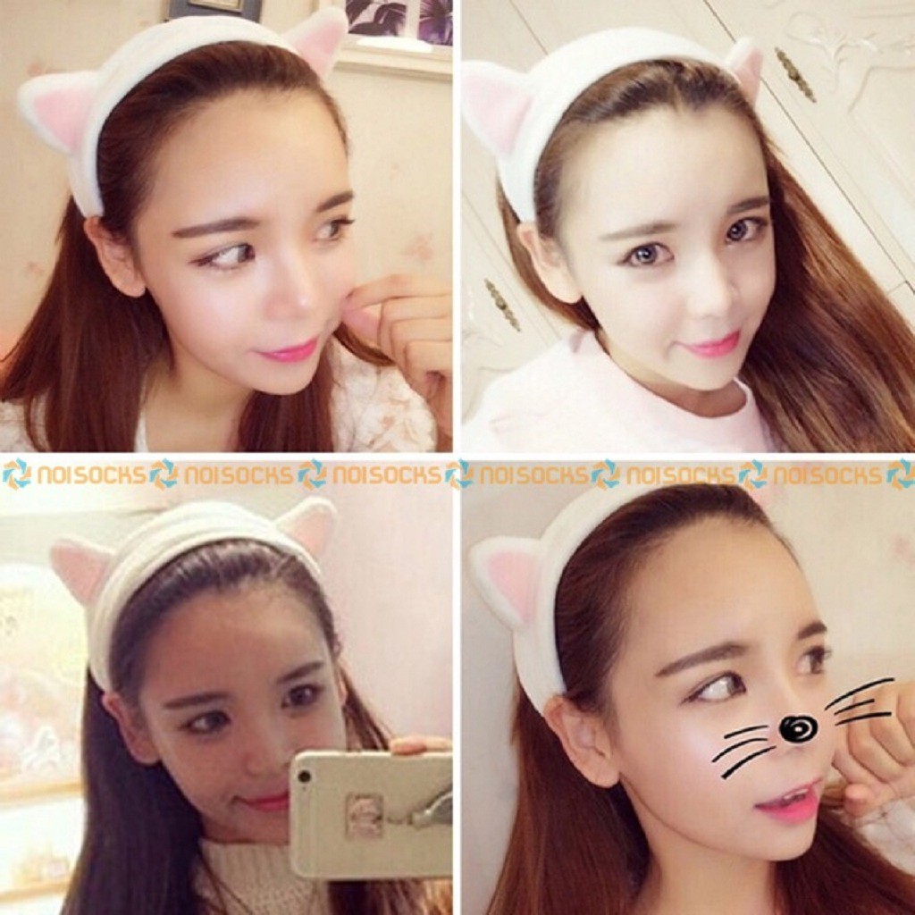 [rẻ vô địch] Băng đô tai mèo Ulzzang phong cách Hàn Quốc, chất nhung mềm mịn, Nhiều Màu Sắc Cực Xinh Xắn dễ thương