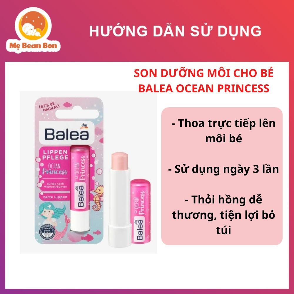 Son dưỡng môi Balea Ocean Princess 4.8g của Đức phù hợp cho bé - MẸ BEAN BON