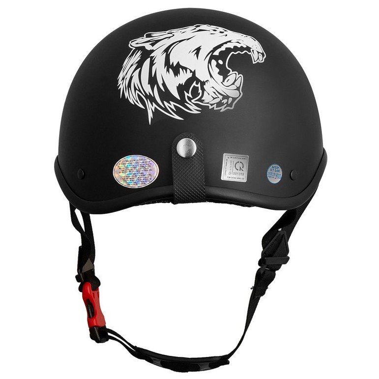 Mũ bảo hiểm phượt nửa đầu Amby Helmet kèm họa tiết trang trí