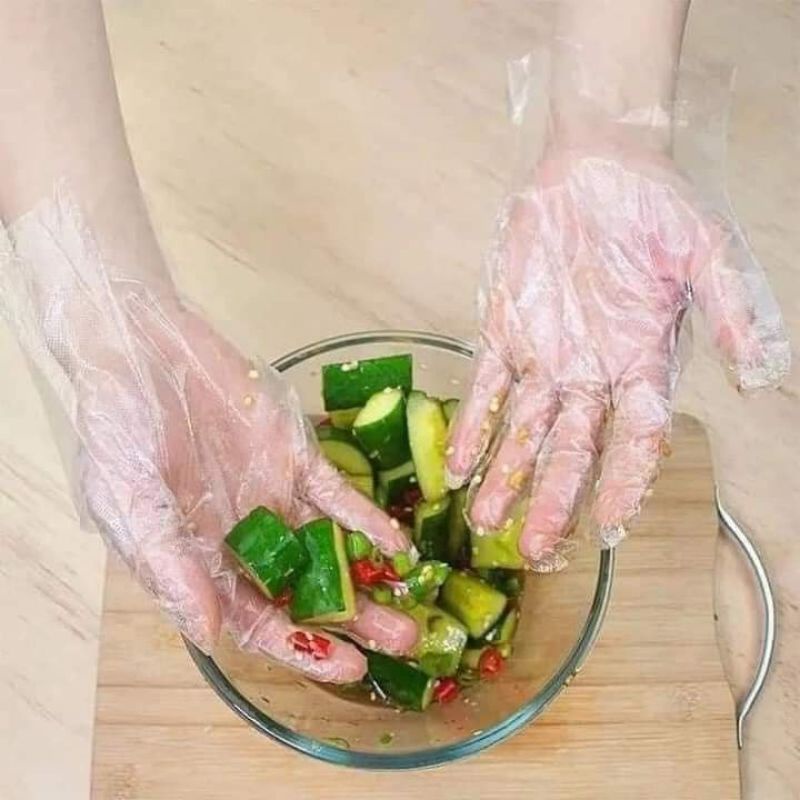 Hộp 100 găng tay nilong siêu tiện lợi dùng 1 lần