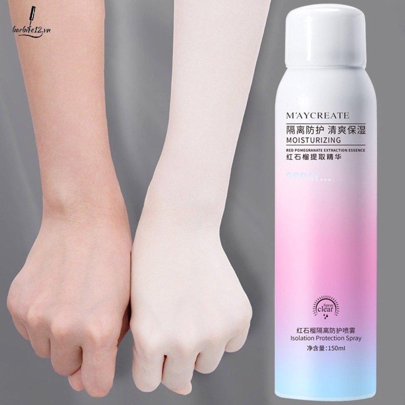 Bình xịt chống nắng nâng tone trắng da Maycreate dung tích 150ml