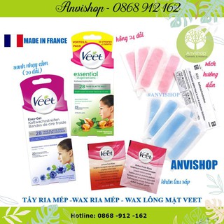 Wax ria mép veet, miếng wax tẩy lông mặt, chất lương cao,tẩy sạch lông - không đau rát