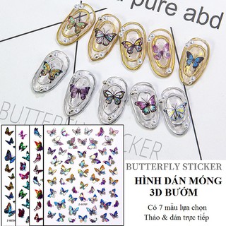 Sticker bướm 3D hologram - hình dán móng bướm tráng gương