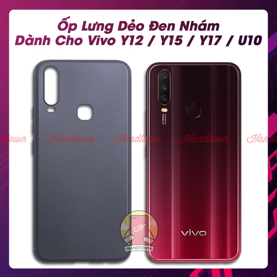 Ốp Lưng Vivo Y12 / Y15 / Y17 Silicone Cao Cấp Dẻo Đen Nhám Chống Trầy