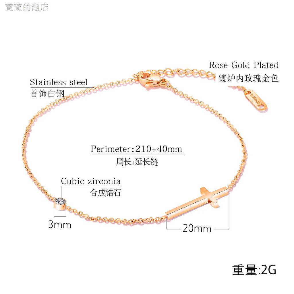 Lắc Chân Thép Titan Mạ Vàng Hồng Đính Đá Pha Lê Cổ Điển | BigBuy360 - bigbuy360.vn