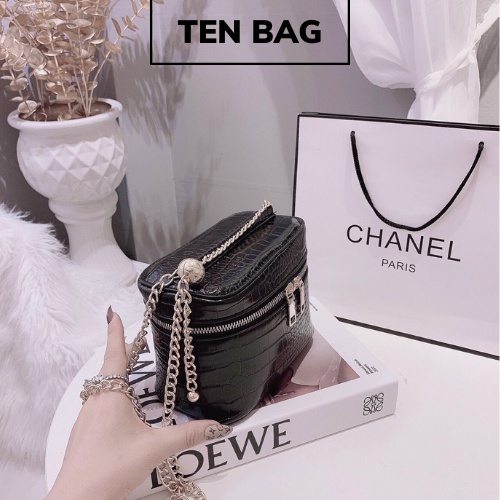 ❣️ Túi xách nữ dáng cốp mini kèm quả cầu dây xích điều chỉnh được ngắn dài hàng quảng châu | TEN BAG