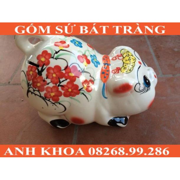 Heo đuôi cong 26cm - Gốm sứ Bát Tràng Anh Khoa