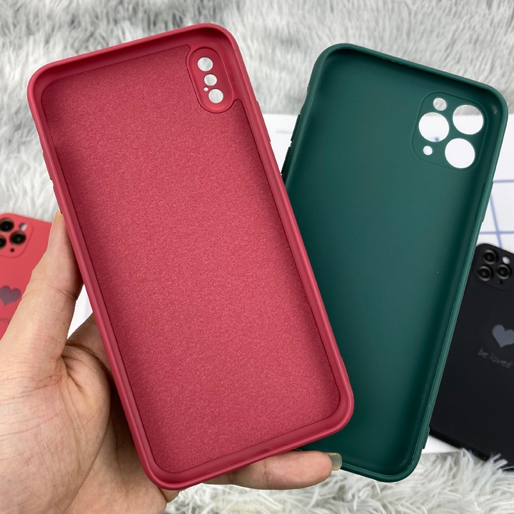 Ốp Lưng iPhone 7/8/7Plus/8Plus/X/XS/XR/XSMax/11/11Pro/11ProMax Hình Trái Tim Chất Liệu Silicon Dẻo Nhám - Mã TZAC252