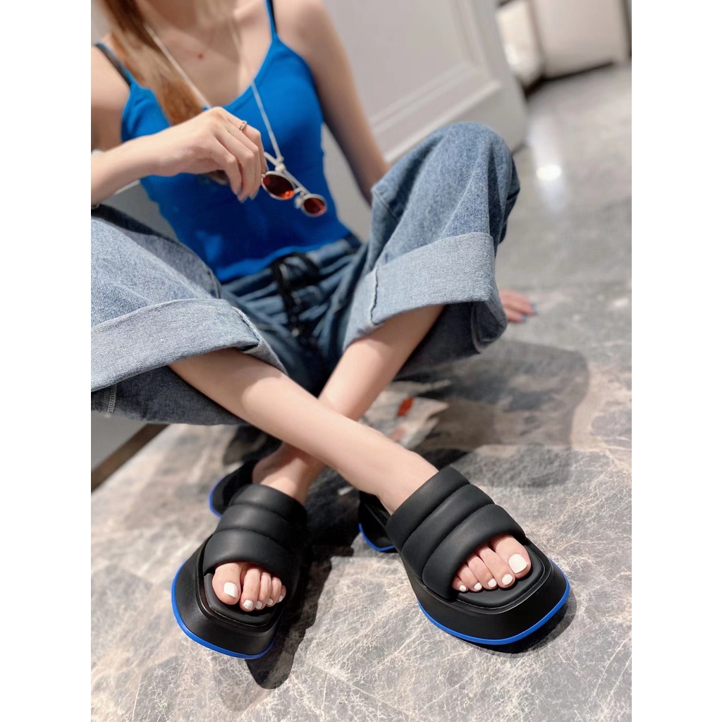 Dép sandal đế dày phong cách châu âu thời trang mùa hè 2022 cao cấp dễ phối đồ cho nữ