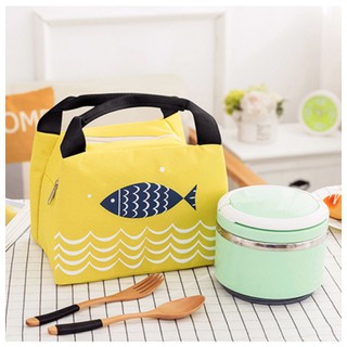 Túi giữ nhiệt đựng hộp cơm đồ ăn giao hàng có khóa kéo 3 lớp giữ nhiệt kiểu sang trọng tiện lợi