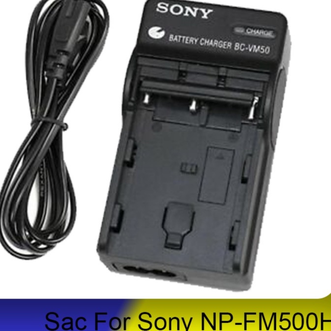 QUA SỬ DỤNG  Sạc máy ảnh BC-VM50 cho pin Sony NP-FM50/ NP-FM55H/ NP-FM500H, sạc dây + PIN CŨ NP QM70 FM30