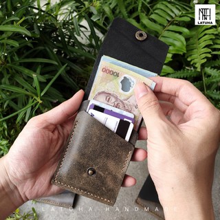 [100% DA BÒ THẬT-BH 12 THÁNG] VÍ SEN HANDMADE MÀU THỜI GIAN DÁNG THỜI TRANG