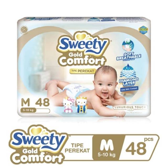 Sweety Băng Keo Dán Tã Em Bé M48 / Pampers Size M 48