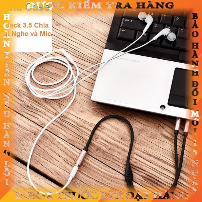 Cáp Chia - Gộp Tai Nghe LOA Và MIC cho PC chơi game, nói chuyện, thu âm audio & Mic angthuy
