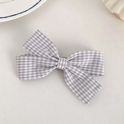 Kẹp nơ vải caro dễ thương, phụ kiện kẹp tóc nữ thời trang Filibra -  KT043