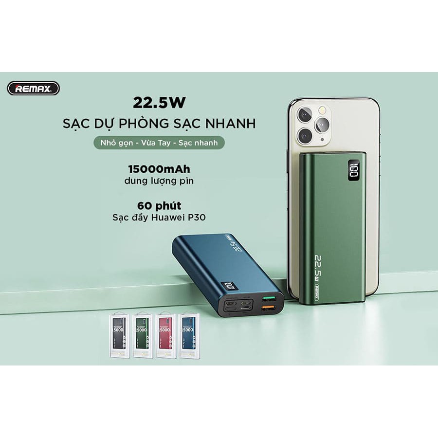 [Mã SKAMSALE03 giảm 10% đơn 200k] Sạc dự phòng sạc nhanh 15000mah Remax RPP-17 cao cấp