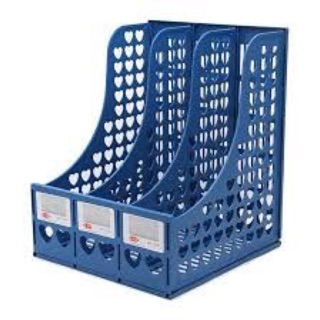 Kệ để tài liệu Văn phòng phẩm loại 3 ngăn cao cấp nhựa dẻo  HR 312 dành cho văn phòng - Giá đựng tài liệu 3 ngăn để bàn