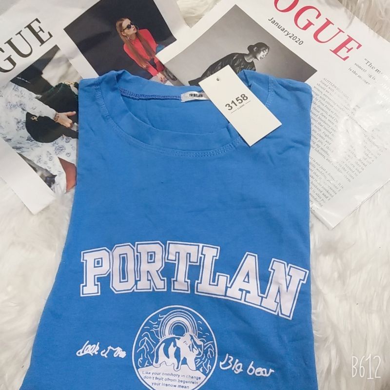 Áo phông 3158,áo thun tay lỡ from rộng chất cottong in hình PORTLAN