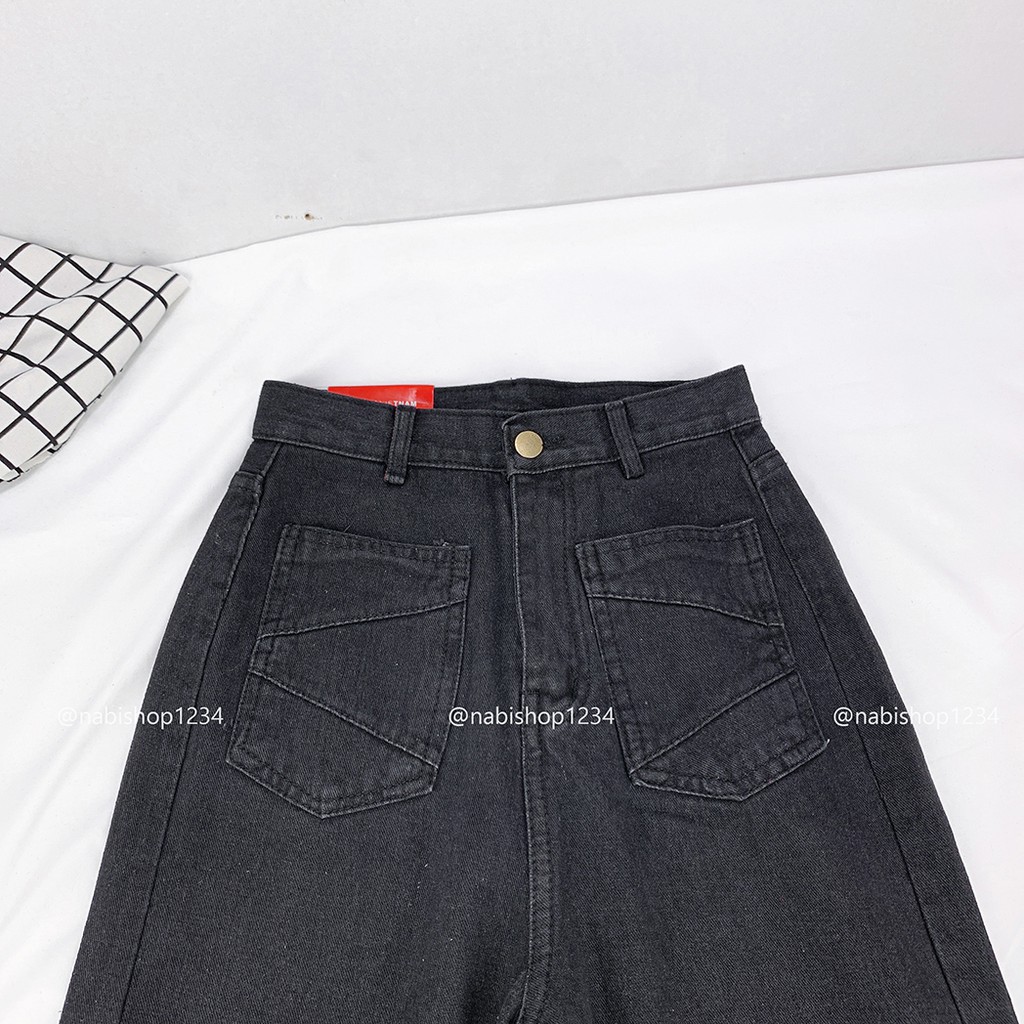 Quần Ống Rộng Jean Nữ Cạp Cao Túi Kiểu - Nabishop1234 Mã 3163 (ẢNH THẬT KÈM VIDEO) | BigBuy360 - bigbuy360.vn