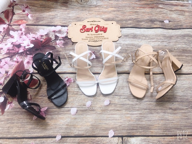 Giày sandal nữ gót vuông cao 7p mã HH1
