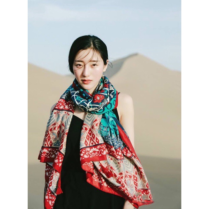 Khăn Choàng BoHo Họa Tiết Thổ Cẩm, Khăn Choàng Đi Biển