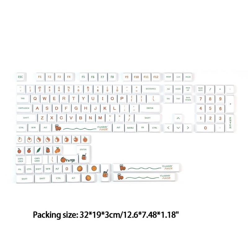 Bộ 142 nút bọc bàn phím cơ màu cam Soda PBT XDA
