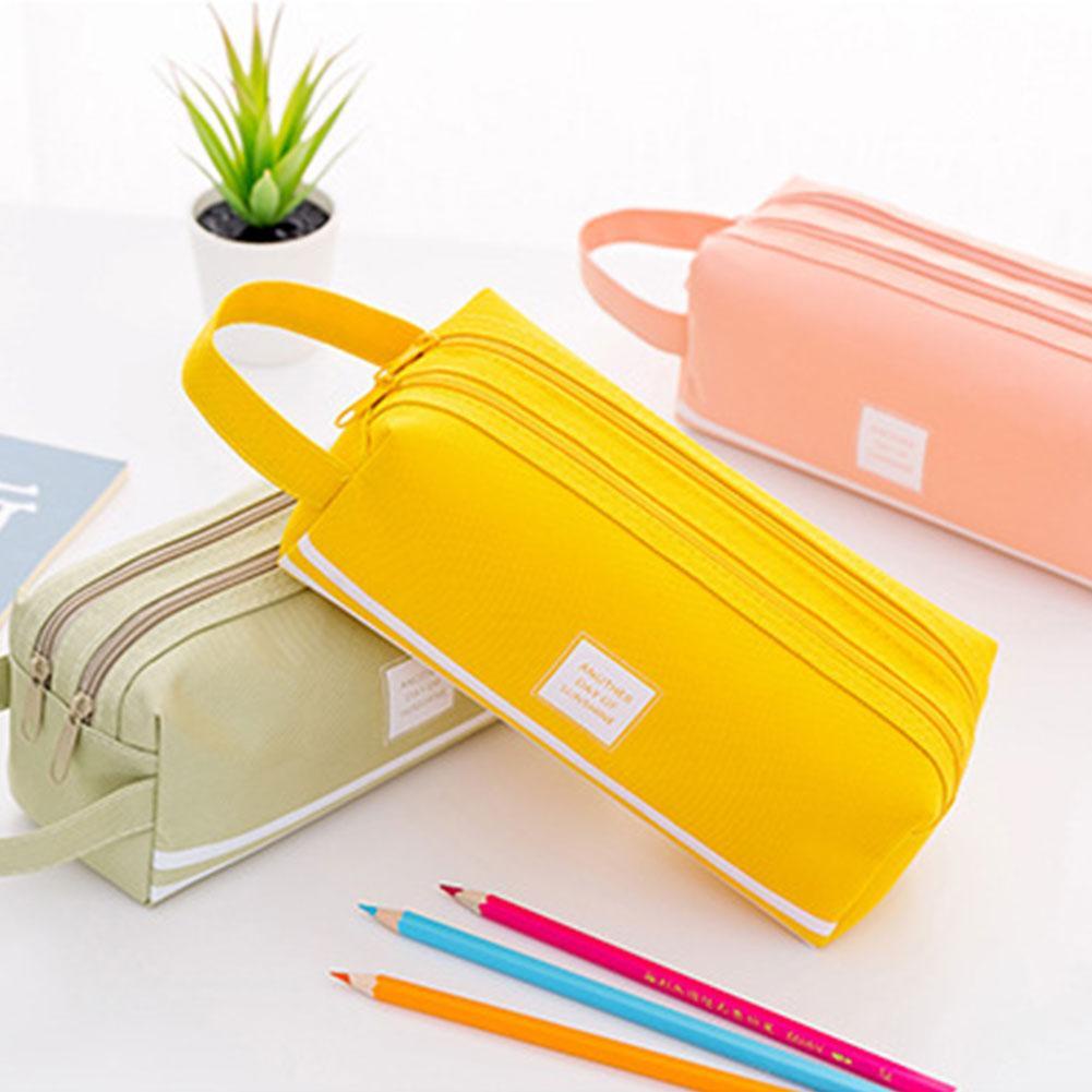Túi đựng bút bằng vải nhiều màu cỡ lớn phong cách Hàn Quốc sáng tạo Q6J3