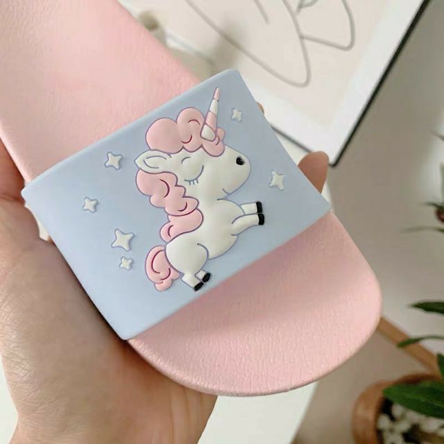 Dép kì lân có sừng quai ngang siêu cute - dép unicorn  cao su mềm mại, êm chân