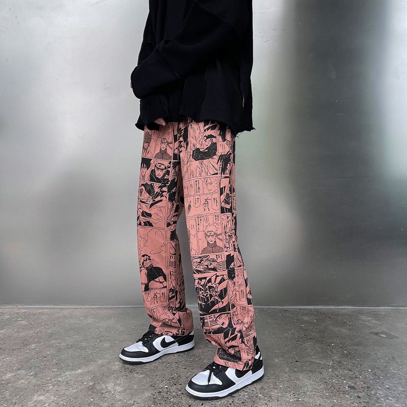 Quần thể thao ống rộng dây rút thời trang hiphop đường phố Nhật cho nam