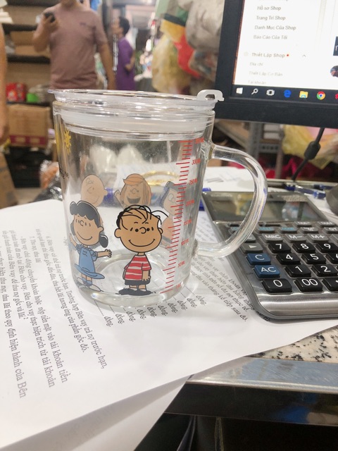 Cốc thuỷ tinh 350ml nắp hút chân không.Kèm tặng ống hút. | BigBuy360 - bigbuy360.vn