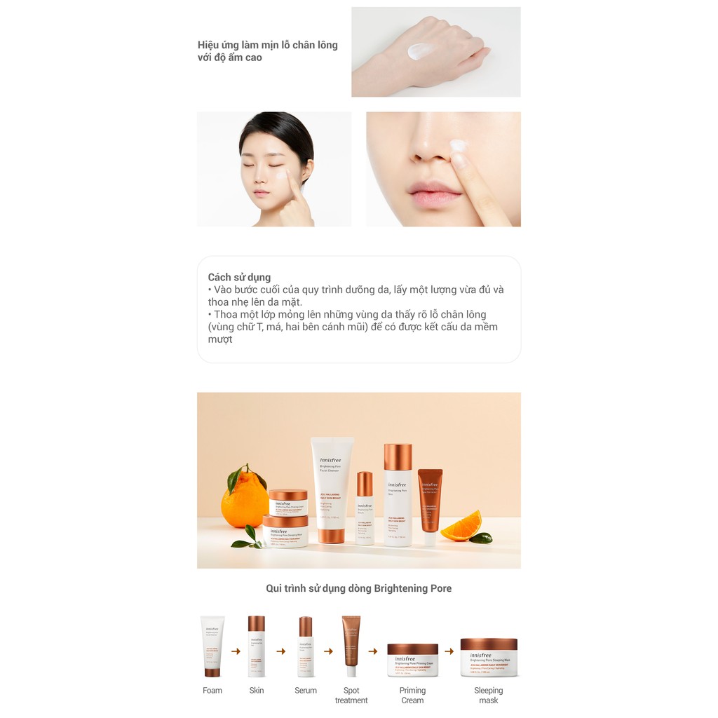 Kem Dưỡng Sáng Da serum sữa rửa mặt nước hoa hồng  hallabong Whitening Pore  Innisfree