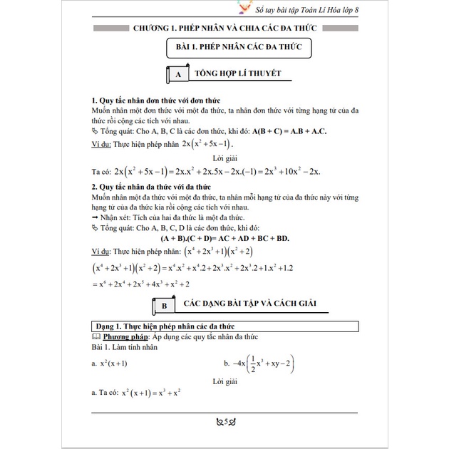Sách- Combo sổ tay toán văn anh và toán lý hóa 8