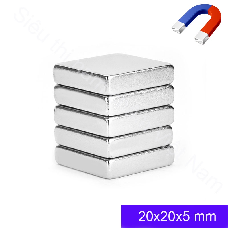 Nam châm hình vuông kích thước 20x20x5mm nam châm vĩnh cửu siêu hót
