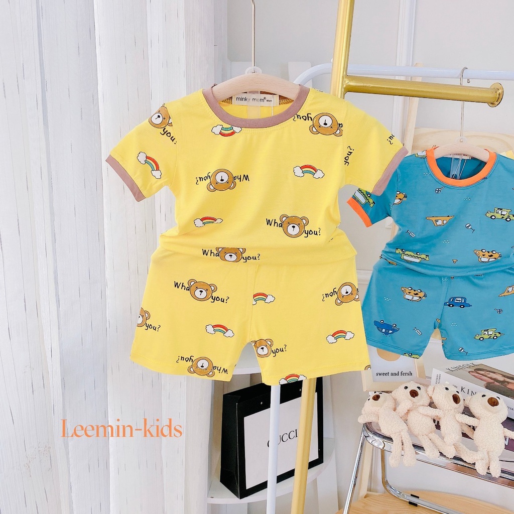 [ Bé 7-25kg ] Bộ ngắn tay Minky Mom thun lạnh in hình cho bé trai, bé gái
