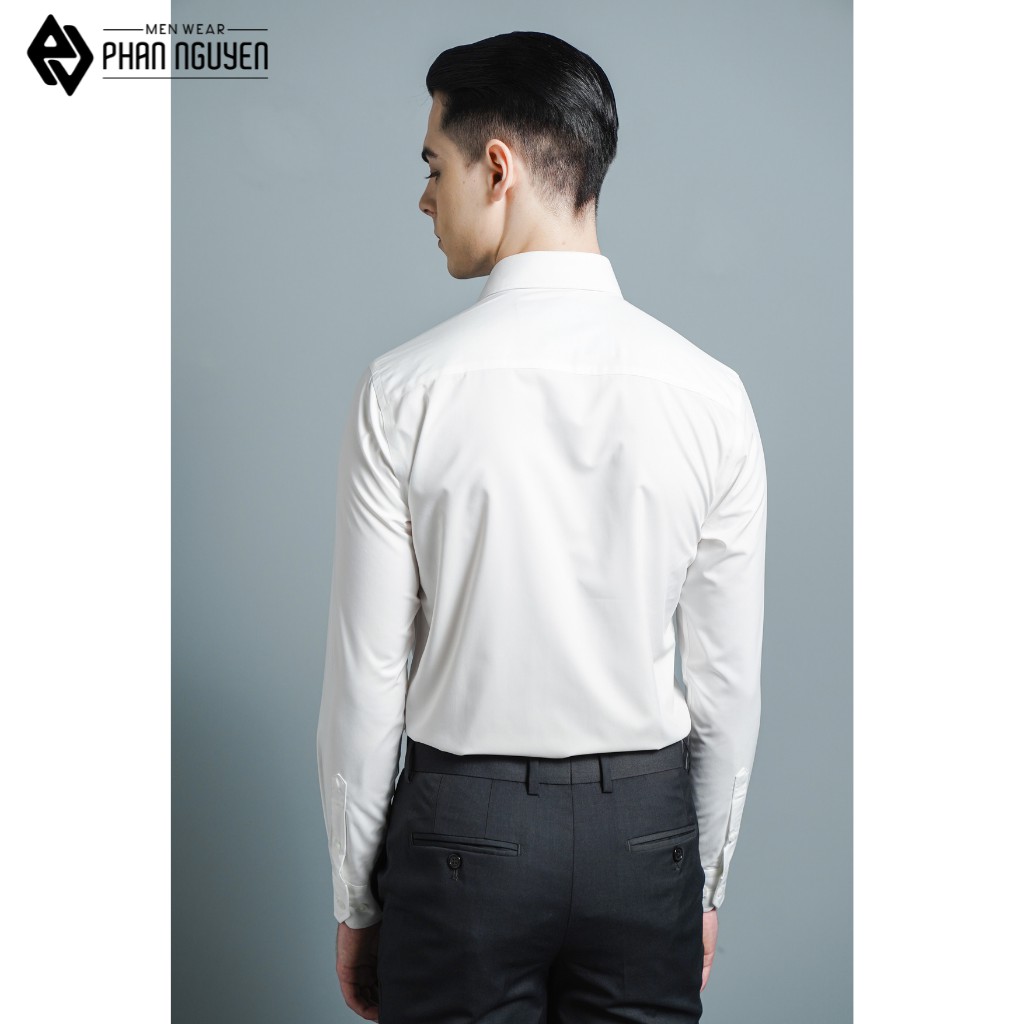 Áo trắng sơ mi nam PHAN NGUYỄN dài tay thiết kế cổ đứng sang trọng, chất liệu vải cao cấp không nhăn nhàu SMD.1101 | BigBuy360 - bigbuy360.vn