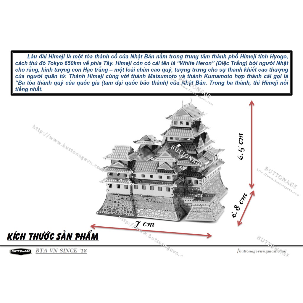 Mô Hình Lắp Ráp 3d Thành Himeji - Hạc Trắng