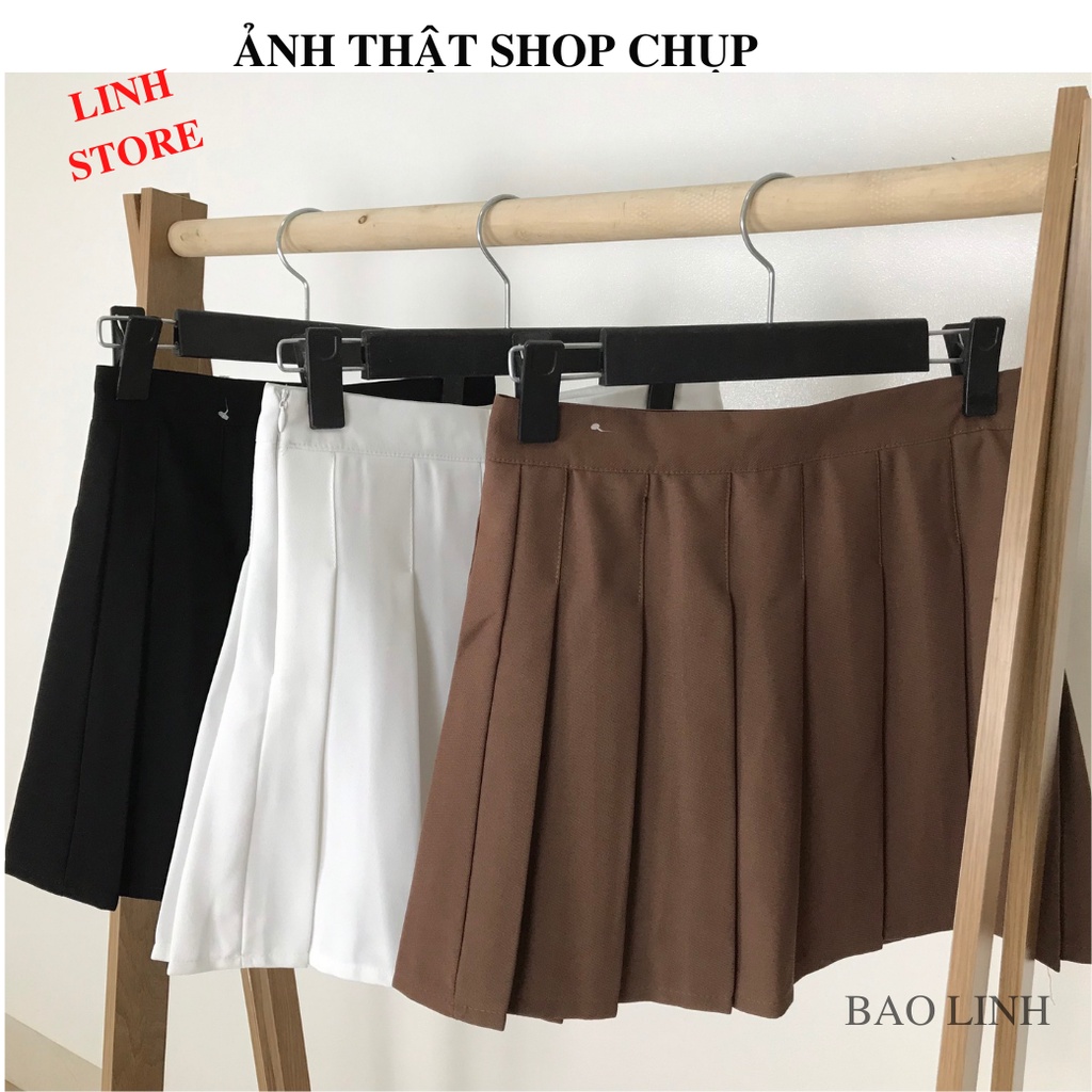 Chân Váy Chữ A Xếp Ly Công Sở Lưng Cao LINH STORE Dáng Ngắn Ôm Có Lót Trong Chống Lộ
