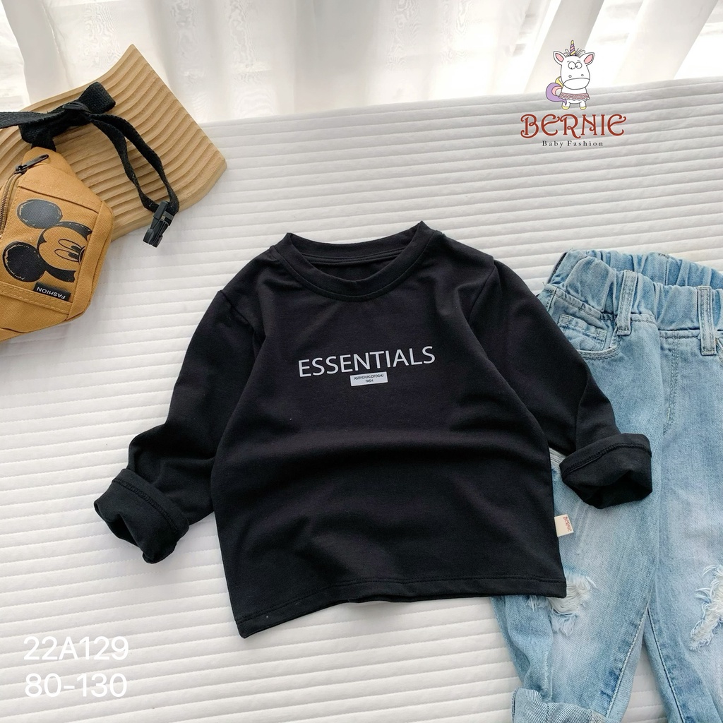 Áo thun hoạ tiết chữ unisex cho bé, áo phông cotton mềm đẹp Bẻniei