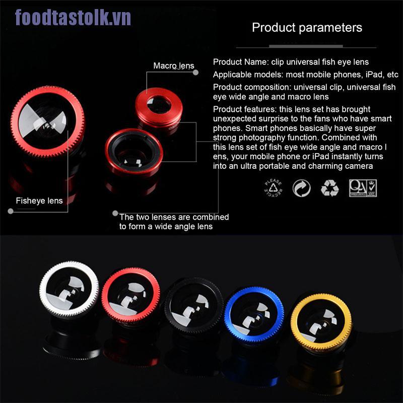 【stolk】Fish Eye Lenses Mobile Phone Camera Lens Kit Zoom Fisheye Wide Angle With Clip