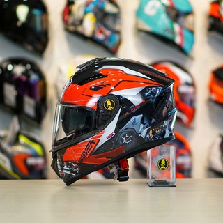 Mũ fullface 2 kính yohe 981 dán tem decal winner đỏ