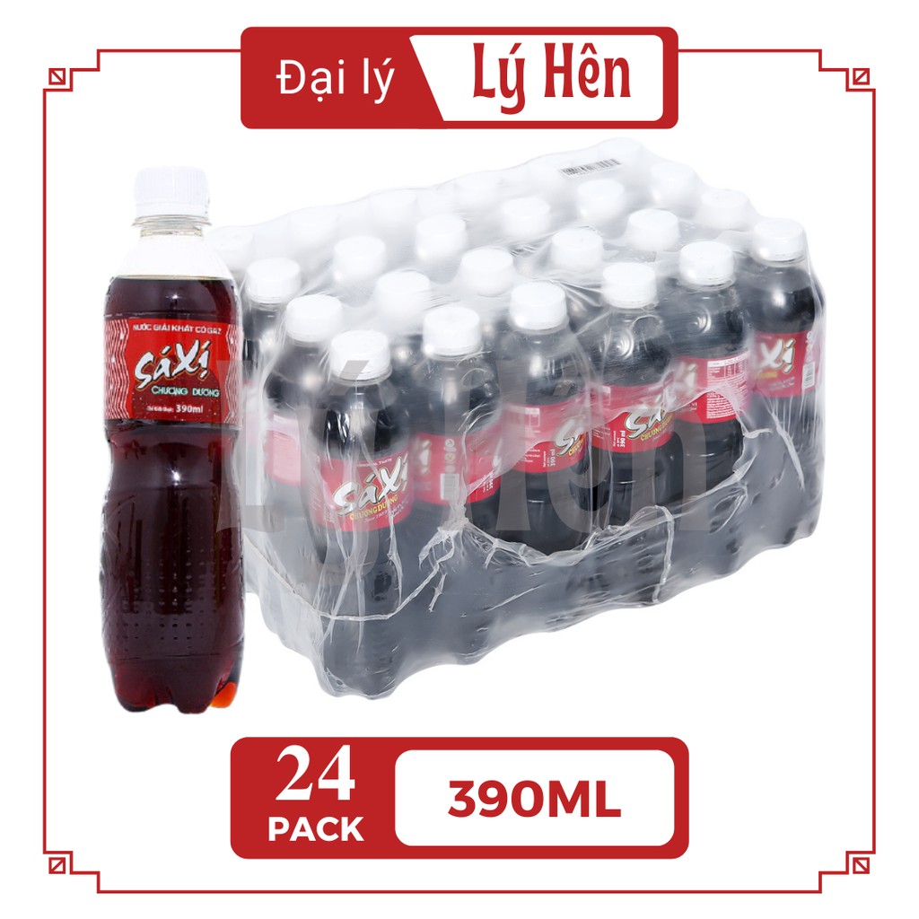 Thùng 24 Chai Nước Ngọt Có Gas Xá Xị Chương Dương Soft Drink Chai Nhựa PEP 390ml Date Luôn Mới